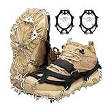 Yanbaozi Steigeisen für Wanderschuhe, Schnee, Griffe, Schneespikes, Grödel Eisspikes mit 23 Edelstahl Zähne Verdickte Schuhkrallen, Schuhkrallen für Gehen, Joggen, Angeln, Wandern