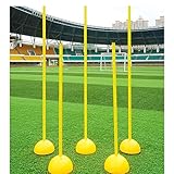 Speed- und Agility-Trainingsgeräte – Slalom-Stöcke für Basketball und Fußball, 1,5 m hoch, 5er-Set mit Wasser- und Sandeinspritzbasis