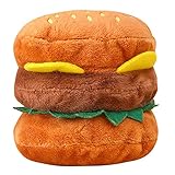 Hundespielzeug Squirting Spielzeug für Haustier Hunde, Easy Chewing Plüsch Hund Kauspielzeug, Squeeze Hamburger Knochen Spielzeug, Kauresistentes Stofftier, Haustier Plüschtier