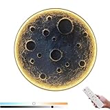 AoLa LED Mond Wandleuchte Dimmbar mit Fernbedienung Wandlampe Runde Innen Außen IP65 Wasserdicht 3D Mond Lampe Kinderzimmer Deko Wandbeleuchtung Nachtlampe Modern Ultra dünn Deckenlampe,40CM