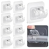 XUSSMM 10 Stück Selbstklebende Gardinenstangenhalterung, Nagelfreie Verstellbare Stangenhalter Handtuch Stangen Haken Vorhänge Haken Halter für Wohnzimmer, Schlafzimmer, Bad, Hotel (Transparent)
