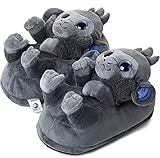 corimori Süße Plüsch Hausschuhe (10+ Designs) Schimpanse „Marco“ Slipper Einheitsgröße 34-44 Unisex Pantoffeln Grau