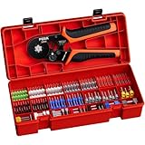 PEBA Crimpzange Aderendhülsen Set, Sechskant Crimpzange [0,08-10 mm²] mit 21 Arten Isolierte Aderendhülsen Set, Sechskant Aderendhülsenzange, Krimpzange - Presszange - Crimp Zange