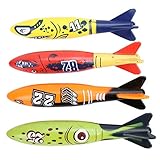 Diestord OKBYY Tauchpool-Spielzeug-Set, 4-teilig, Tauchtorpedo-Banditen, Tauchspielzeug, Poolspielzeug für Kinder, Jungen, Mädchen