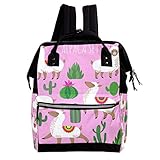 Wickeltasche mit Cartoon-Lama-Alpaka- und Kaktus-Muster, Wickeltasche, Wickeltasche, Wickeltasche, Wickeltasche, Wickeltasche, Wickeltasche, Wickeltasche, Pflegetasche für Babypflege