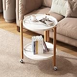 Tragbarer Rollwagen für Zuhause, eleganter Servierwagen auf Rädern für Küche, Esszimmer und Club, stilvoller Getränkewagen mit großzügigem Stauraum (G53 x 53 cm)