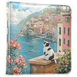 ALAZA Fotoalbum mit Katzenmotiv, Motiv: Blumen, Italien, selbstklebend, Scrapbook, Album, PU-Ledereinband, 3-Ringbinder, Fotobuch für Hochzeit, Familie, Reisen, Erinnerung