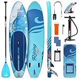 SereneLife Stand Up Paddling Board Set – SUP Board Aufblasbar mit Paddel, Pumpe, Leine, Finne, Rucksack & Mehr – SUB Paddleboard für Kinder & Erwachsene – für Wassersport in Seen, Flüsse & Meer