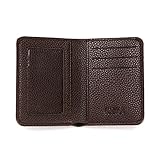 Geldbörse Herren Klein. Mini Geldbörse Herren Card Holder mit 5 Slot. Geldbeutel klein Slim Wallet Herren für Credit Card und Geldscheine Minimalist Wallet. Karten Portemonnaie Herren aus PU.Braun