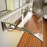 Haustür-Vordach Markise, Fenster, Regenschutz, Terrasse, Veranda, Markise, transparente Polycarbonat-Abdeckung, gebogene Aluminium-Klammern, regenfeste Türkopf-Dachüberdachung ()