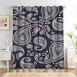 KaiHeBeding Komplexe Muster Vorhänge Exotischer Stil Verdunklungsvorhänge, Vorhang Blickdicht Gardinen mit Ösen, Schlafzimmer Wohnzimmer Kinderzimmer Deko, Thermovorhang 2er Set H220 X B140cm