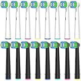 16 Stück Aufsteckbürsten Kompatibel mit Oral B Aufsteckbürsten, Professionelle Bürstenköpfe passend für Oral B Elektrische Zahnbürsten, 8er Weiß und 8er Schwarz.