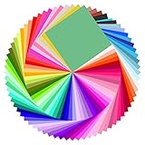 Baoweihua Origami Papier, 100 Blatt 50 Farben 20 x 20cm Farbiges Bastelpapie mit 200PCS Wackeln Sie mit den Augen für Weihnachten Origami DIY Kunst und Bastelprojekte