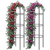 Gardebruk® 2X Rosensäule 200x40cm Metall Stabil Wetterfest Garten Rankgitter Rankhilfe Ranksäule Metallsäule Gartensäule