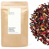 tea exclusive - Winter-Tee 'Kakao Kirsche' | BIO Weihnachtstee mit Früchten, Mandel, Vanille, Tonka | koffeinfreier loser Früchtetee | 100g Beutel