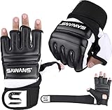 SAWANS Boxsack-Boxhandschuhe, Karate-Handschuhe, MMA, Body Combat, Taekwondo-Training, Kampfsport, Kämpfen, Grappling, Muay Thai, Schwarz, Größe S