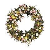 Zerodeko Beleuchtete Rosengirlande Wanddekorationen funkeln Bogen Kulisse blumengirlande künstlich Wedding Decoration Rosenblumenkranz mit Licht Simulation Rosenkranz Licht Seidentuch Rosa
