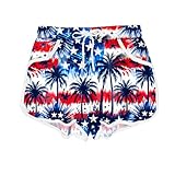 Deerose Sommer-Badeshorts für Kinder, schnelltrocknend, Badeshorts, aktive Strand-Shorts, 5–14 Jahre, Batikflagge, 11-12 Jahre