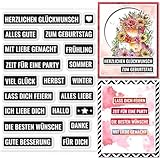 GLOBLELAND Sprüche Deutsche Klarstempel Geburtstagsstempel Für DIY Scrapbooking Deutsch Feiern Silikon Klarstempel Transparente Stempel Siegel Für Kartenherstellung Tagebuch Fotoalbum