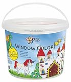 KREUL 40155 - Window Color Power Pack Burg, 6 x 125 ml Fensterfarben, inkl. Konturenfarbe schwarz, für kreative Kinder, Spezialfolie und über 70 Motivvorlagen