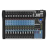 Micfuns studio Live Mischpult 12 Kanal DJ Professionelle Stereo Sound Mischkonsole Bluetooth USB Aufnahme Computer Wiedergabe Phantomspeisung USB Digital Audio Mixer Verstärker