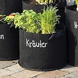 Meister Pflanzsack 29 Liter - 7 Gallonen - 30 x Ø 35 cm - 5 Stück - Luft- & wasserdurchlässig - Filz / Pflanzen-Sack / Kartoffel-Pflanzsack / Filz-Topf / Filz-Pflanztasche / 9960580
