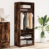 Gecheer Kleiderschrank Garderobenschrank Schlafzimmerschrank Dielenschrank Wohnzimmerschrank Lagerschrank Kleiderschränke Räuchereiche 80x50x200 cm Holzwerkstoffs