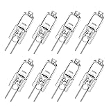 Haraqi G4 halogenlampen，8 Stück 20 Watt G4 Halogen-Stiftsockellampe Kapselglühlampen,12V G4 Halogenlampen, 300lm 2800K Warmweiß Dimmbar [Energieklasse G]