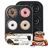 WERTIOO Kleine Donut Backformen Set – 2 Stück mit 6 Mulden aus hochwertigem Kohlenstoffstahl – Antihaftbeschichtet & spülmaschinengeeignet Für Donuts, Bagels & Kuchen – Ofen & Gefrierschrankgeeignet
