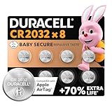 Duracell CR2032 Knopfzellen, CR 2032 Lithium Knopfzelle 3 V (8 Stück), ideal für z.B. Autoschlüssel, Waagen, Fitnesstracker, medizinische Geräte