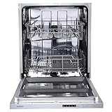 homeX Geschirrspüler vollintegriert | Einbauspülmaschine | 60 cm breit | 14 Maßgedecke | 5 Programme | Aquastop - Schutz vor Wasserschäden | höhenverstellbarer Oberkorb | GSEV6014AE