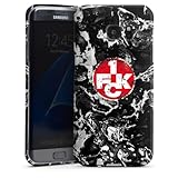 Premium Case kompatibel mit Samsung Galaxy S7 Edge Smartphone Handyhülle Schutzhülle matt 1. FC Kaiserslautern Muster Wappen
