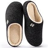 RockDove Herren Hausschuhe mit Sherpa-Futter und Memory-Schaum, 44/45 EU, Schwarz