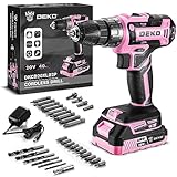 20 V Akkuschrauber für Damen:DEKOPRO 40 N.m Akku Schrauber mit Akku und Ladegerät，30 pcs Zubehör Bohrer Set