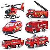 Spielzeugautos Feuerwehrauto Fahrzeuge Feuerwehrmann Spielzeug Set Mini Cars für Kinder ab 3 Jahren,6 Pcs