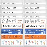 10x ZWERKZEUG® 10 Stück Set je 4m x 5m Maler Abdeckfolie Transparente Staubschutzfolie Plastikplane Allzweck-Folie Malerplane Malerfolie Abdeckvlies Abdeckplane Malerarbeit (Normal x 10 Stück)