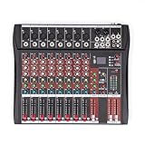 16 K Mischpult Digital Mischpult mit 6 Musikmodi, USB Mischpult Ultra Low Noise Stage Powered Mixers Sound Board Konsole, Unterstützung zum Verbinden mit kabelgebundenem / kabellosem