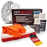 ACS3000 Felgenversiegelung Set. 5 Jahre Hochglanz und Schutz vor Salz, Bremsstaub und Verschmutzung bis +850°C bei einmaliger Anwendung. Set mit Vorreiniger, Handschuhen, Tüchern und Felgenversiegelung (50 ml)