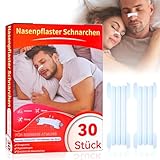 Nasenpflaster Schnarchen,30 Stück Nasenstrips Transparent Nasenpflaster Besser Atmen Nose Strips Lindern Eine Verstopfte Nase Aufgrund Schnupfen, Allergien,Nasal Strips für Schlaf Und Sport
