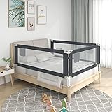 RONGQI Kleinkind-Bettschutzgitter, Rausfallschutz Bett, Bettgitter Rausfallschutz, Rausfallschutz Kinderbett, Bettumrandung Babybett, Dunkelgrau 100x25 cm Stoff