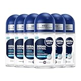 NIVEA MEN Derma Control Defend Deo Roll-On (50 ml), hautpflegender 72h Antitranspirant Schutz, Deo für Männer mit Hyaluron und Pro-Vitamin B5 (6 x 50 ml)