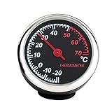 WINOMO Auto Thermometer innen kabellos Stahl klein Thermometer mit Zeiger für den Kfz-Innenraum, Schwarz