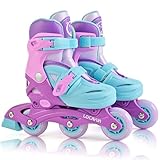 Locavun Inliner Kinder 4 Größen Verstellbare Inline Skates für Mädchen Größe 26-29 29-34 30-35 Inlineskates mit 82A PU Rollen Rollerskates