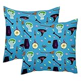 2er Set Dekorative Kissenbezug für Couch 20 x 20 Zoll, Halloween Augen Magischer Besen Hut Kissen Fall für Schlafzimmer Wohnzimmer