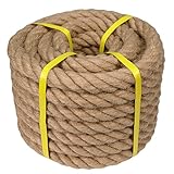 100 % natürliches Juteseil 2,5 cm x 1,5 m – gedrehtes Manila-Seil – robustes Hanfseil für Bastelarbeiten, nautisch, Deck, Hängematte, Geländer