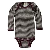 Baby Body langarm, 70% Wolle (kbT), 30% Seide, Engel Natur (62/68, Hellgrau melange/Orchidee)
