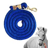 Pferde Führleine Lang Walking Leine Starke Schnur Pferdetrainingsseil 2.0 m Führstrick mit Schnappverschluss Reitleine Pferde Halfter Training für Reitsport Effektive Kontrolle
