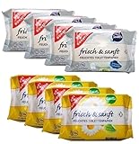 Gut & Günstig 8 Pack (560 Blatt) feuchtes Toilettenpapier 4er Pack Kamille & 4er Pack Sensitiv