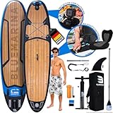 Bluemarina Stand Up Paddle Board aufblasbar | 𝟓 𝐉𝐀𝐇𝐑𝐄 𝐆𝐀𝐑𝐀𝐍𝐓𝐈𝐄 - 140 kg Tragkraft - 325x86x15 cm - Stand Up Paddling Set - Aufblasbares SUP - Surfbrett (Black Yacht 325 cm)