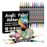Malstifte, Doppelkopf-Marker, kreatives Graffiti-Stift-Set, schnell trocknende Farbmarker, baubare bunte Kunstmarker für Kinder und Erwachsene (6,46 x 4,96 x 0,87)